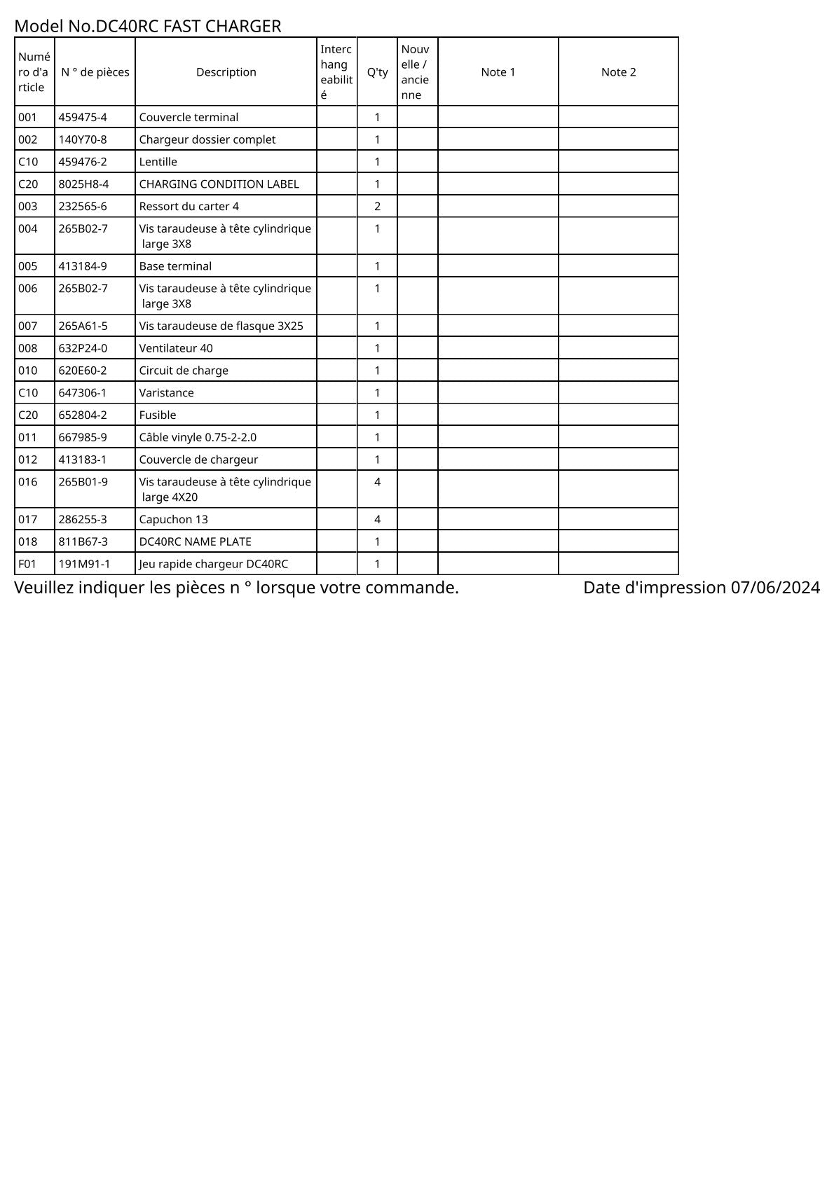Vue éclatée Makita DC40RC - page 2