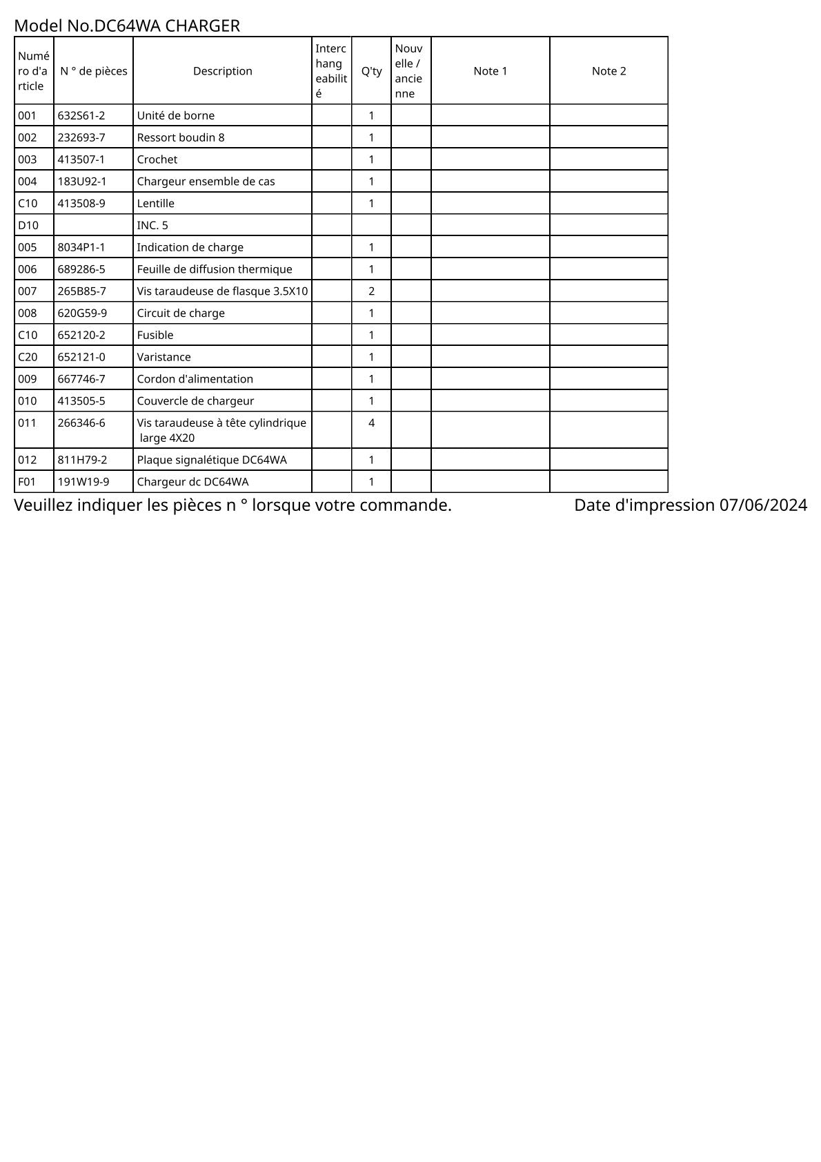 Vue éclatée Makita DC64WA - page 2