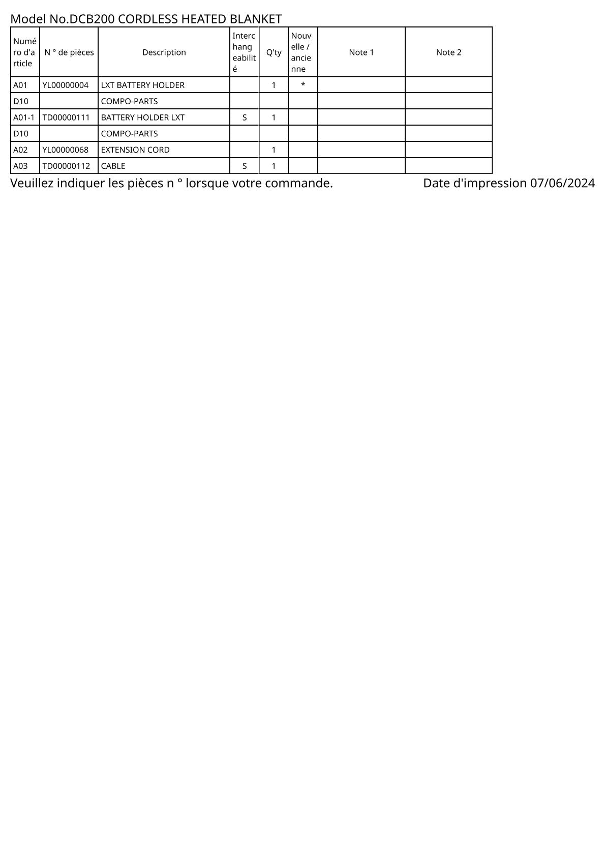 Vue éclatée Makita DCB200 - page 2