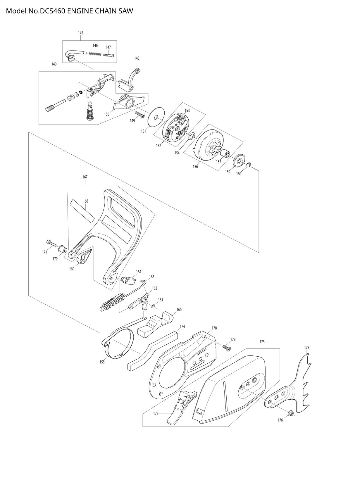 Vue éclatée Makita DCS460 - page 5