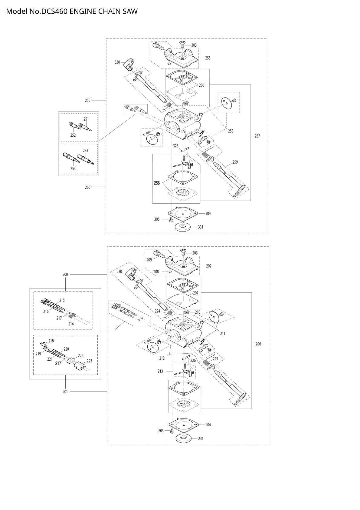 Vue éclatée Makita DCS460 - page 6
