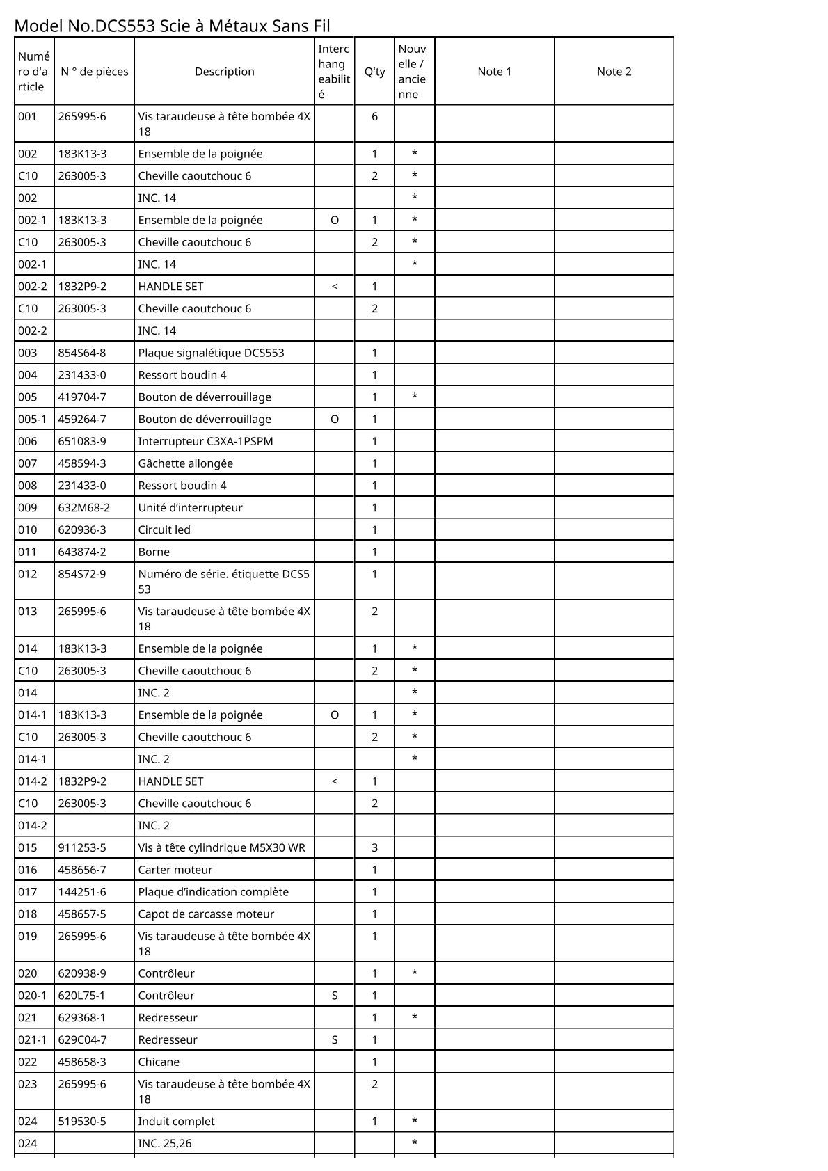 Vue éclatée Makita DCS553 - page 2
