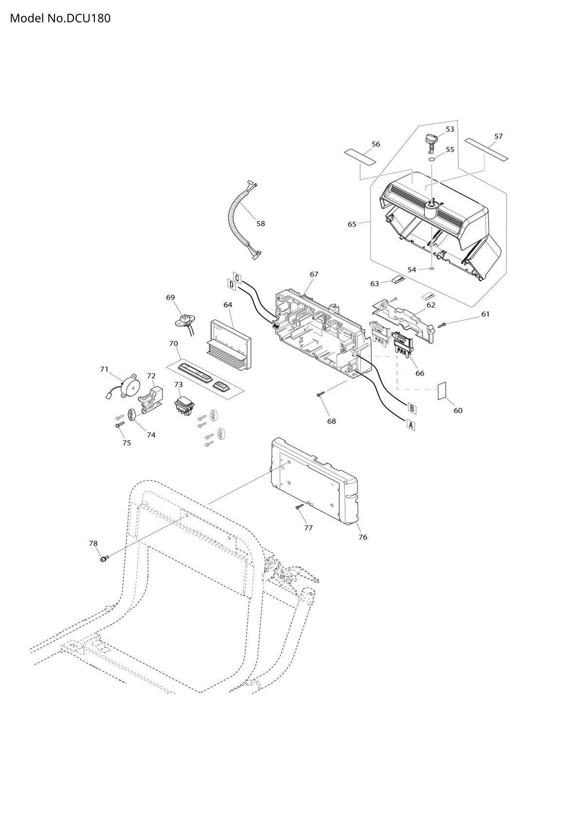 Vue éclatée Makita DCU180 - page 2