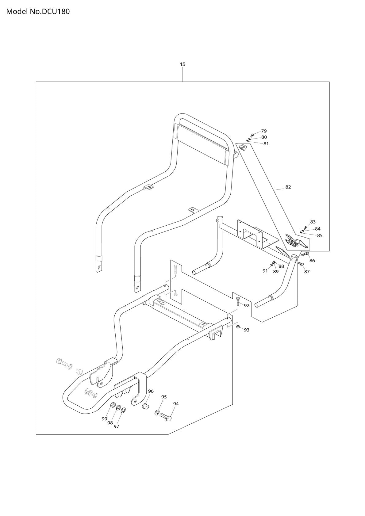 Vue éclatée Makita DCU180 - page 3