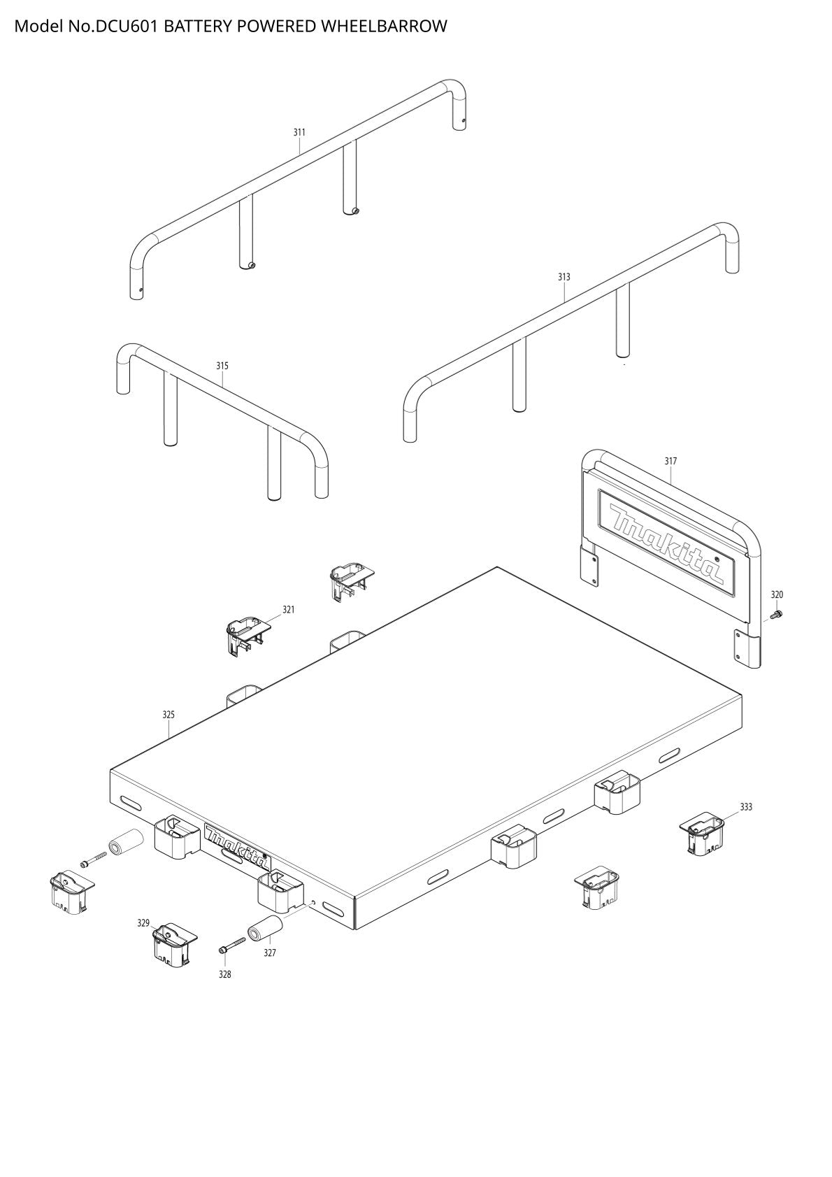 Vue éclatée Makita DCU601 - page 8