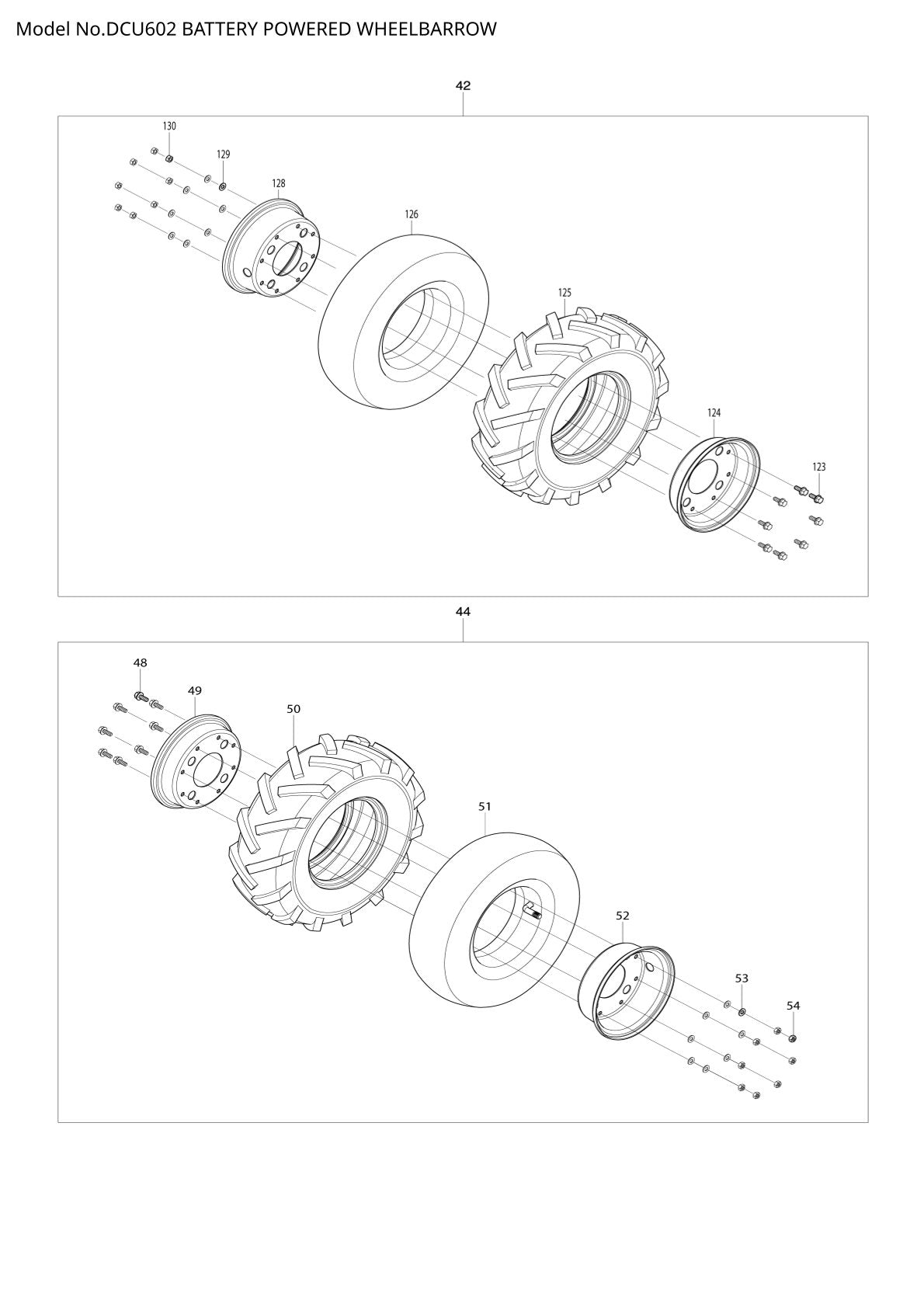 Vue éclatée Makita DCU602 - page 4