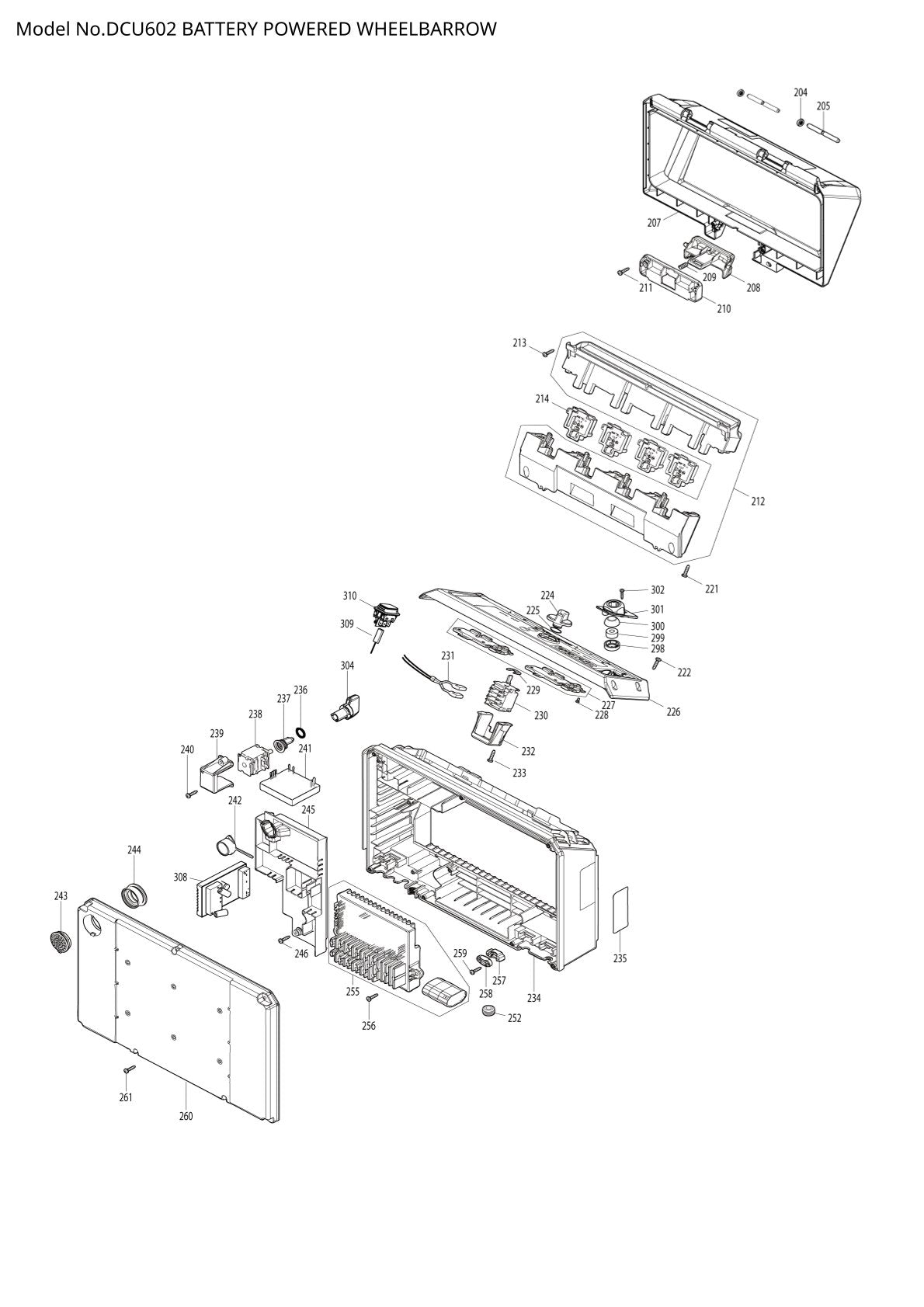 Vue éclatée Makita DCU602 - page 6