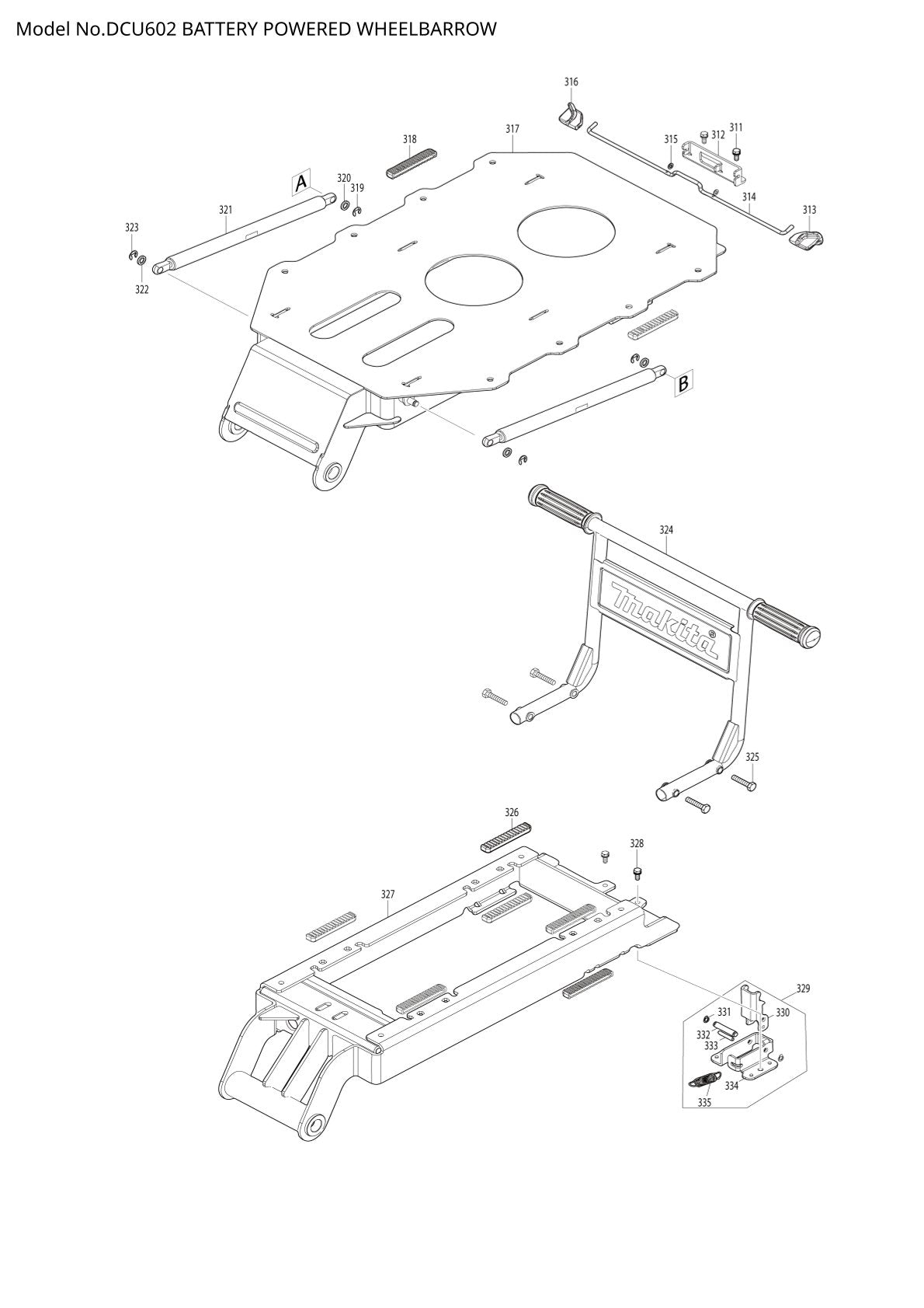 Vue éclatée Makita DCU602 - page 8