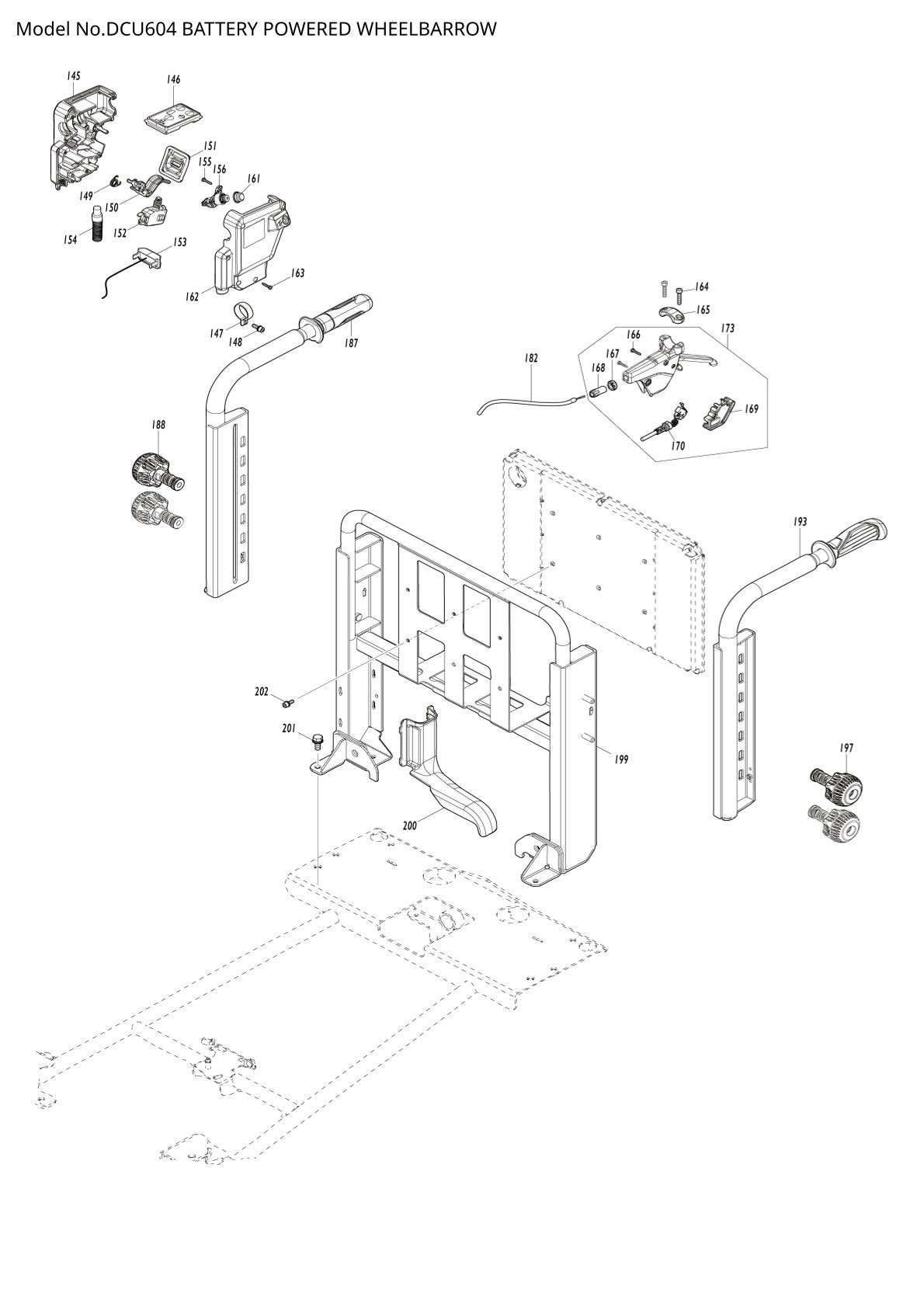 Vue éclatée Makita DCU604 - page 5