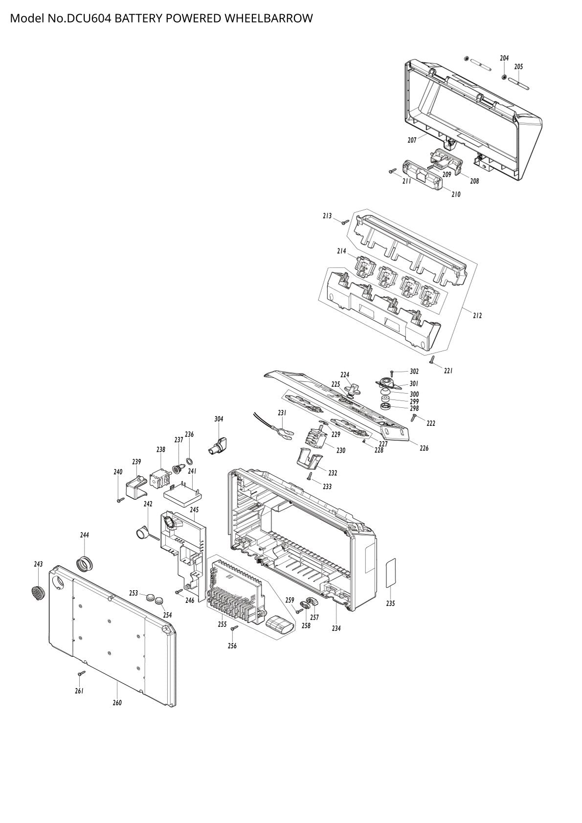 Vue éclatée Makita DCU604 - page 6
