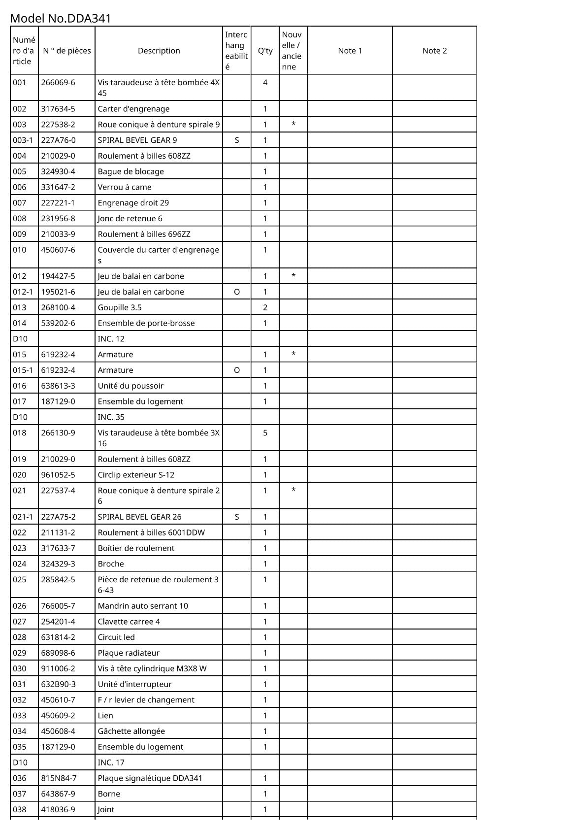 Vue éclatée Makita DDA341 - page 2