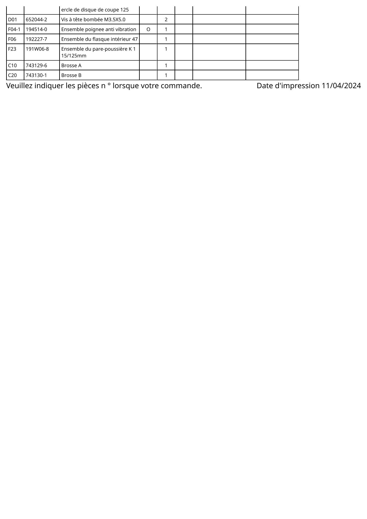Vue éclatée Makita DGA511 - page 4