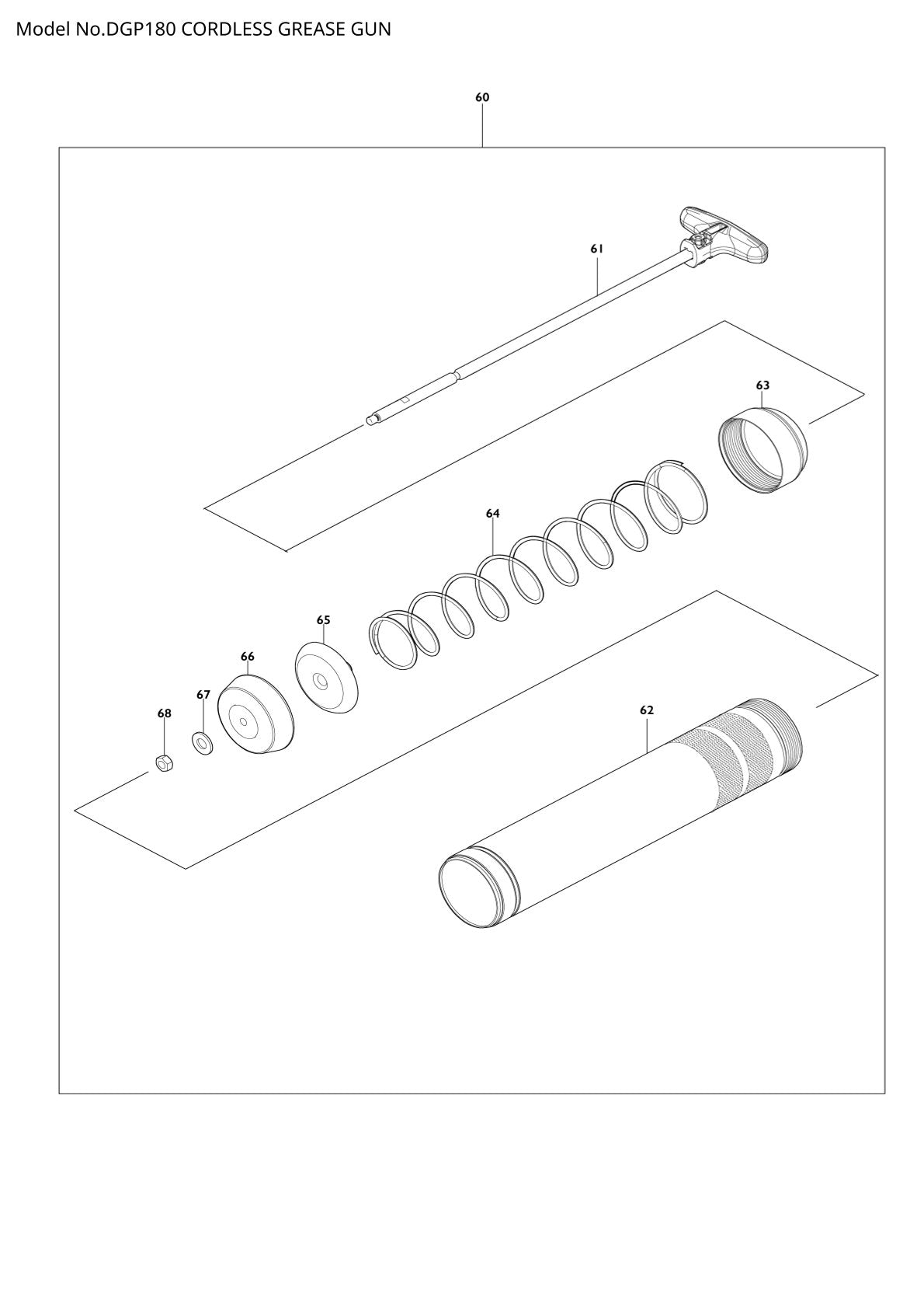 Vue éclatée Makita DGP180 - page 2