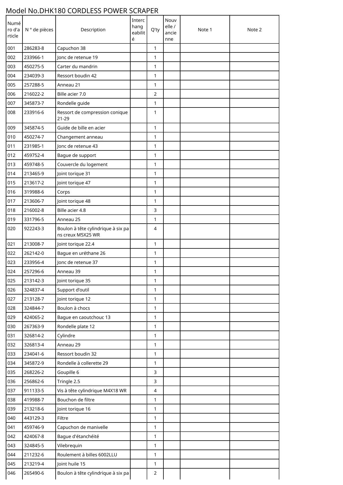 Vue éclatée Makita DHK180 - page 2