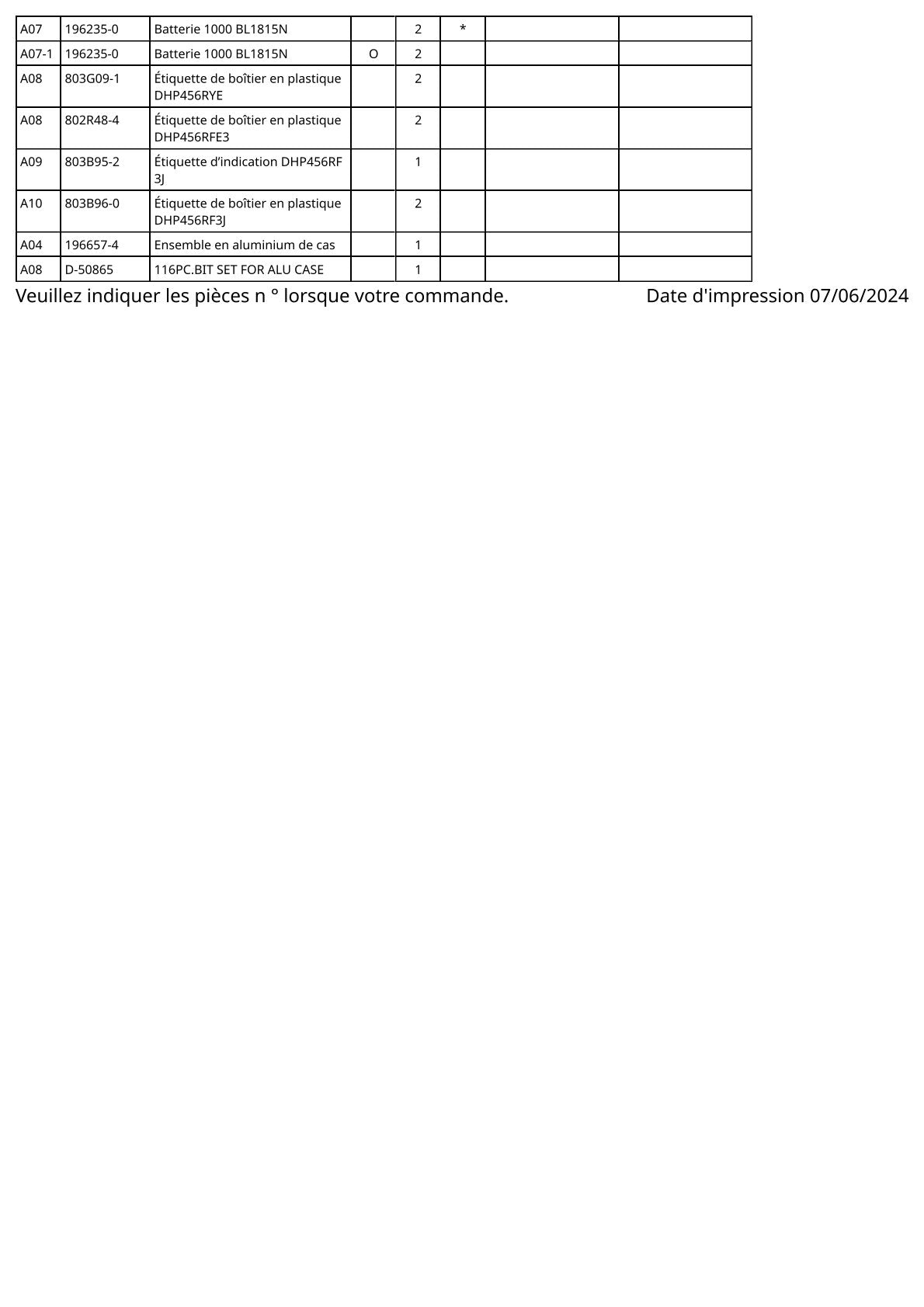 Vue éclatée Makita DHP456 - page 4