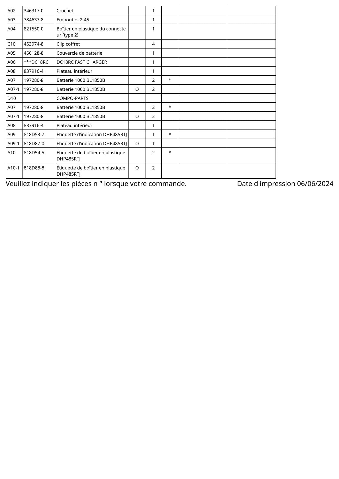 Vue éclatée Makita DHP485 - page 3