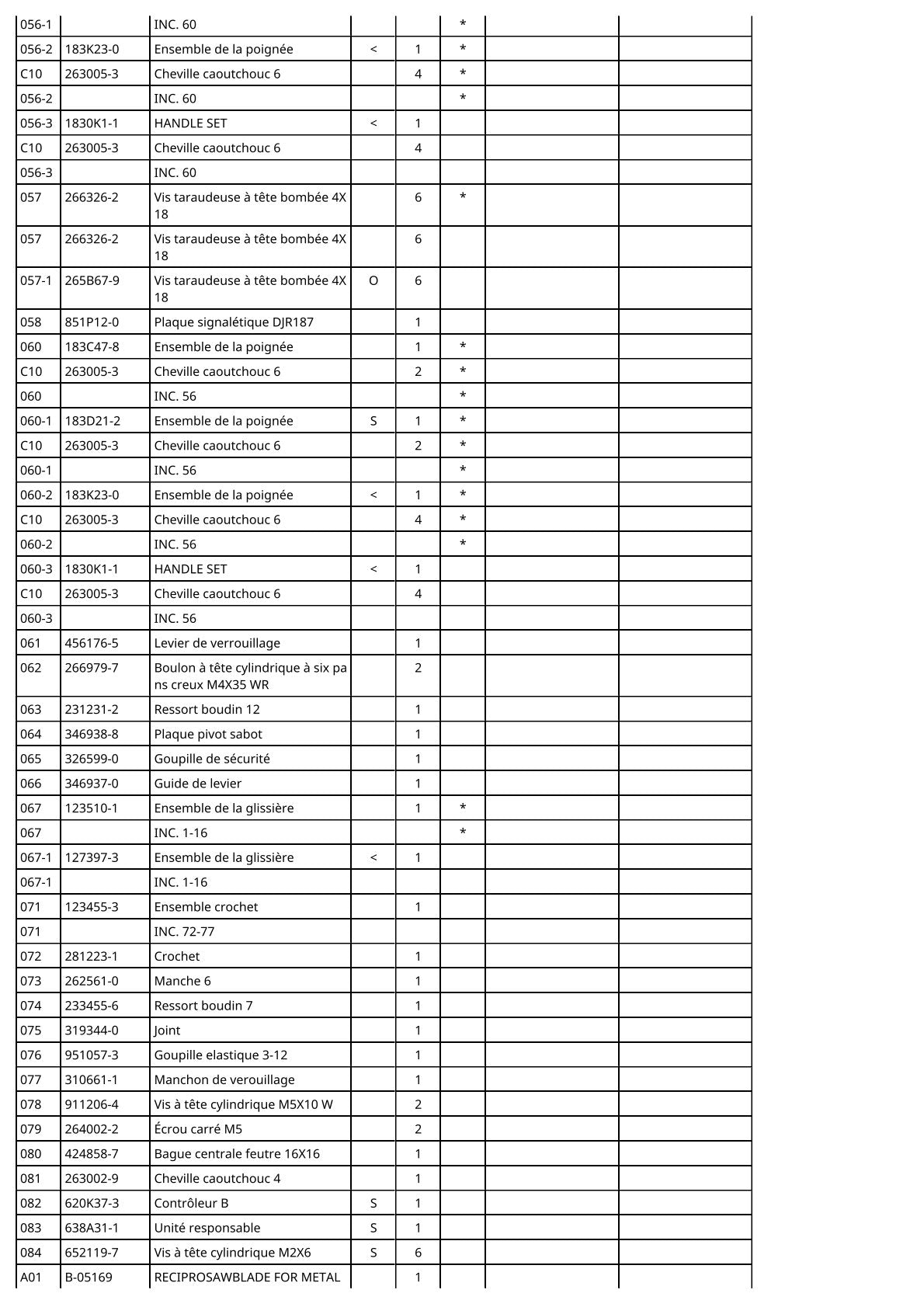 Vue éclatée Makita DJR187 - page 4