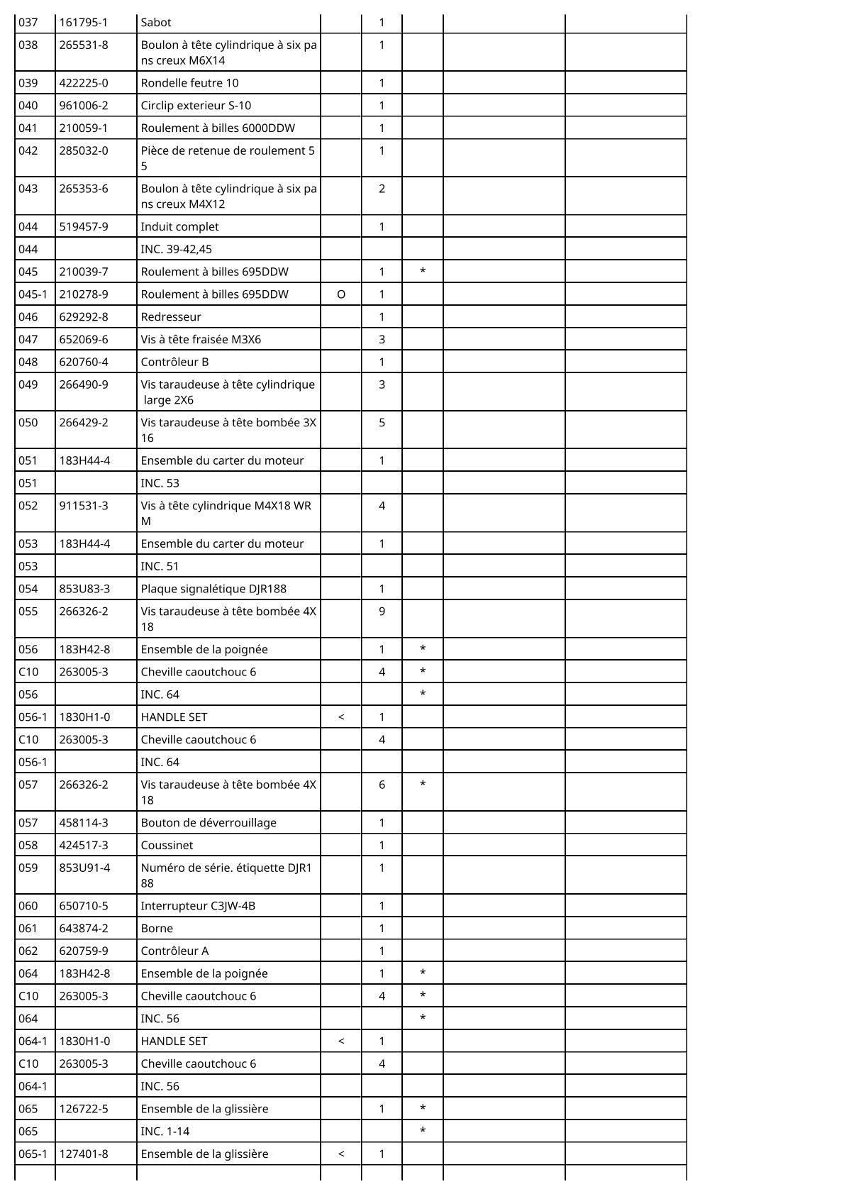Vue éclatée Makita DJR188 - page 3