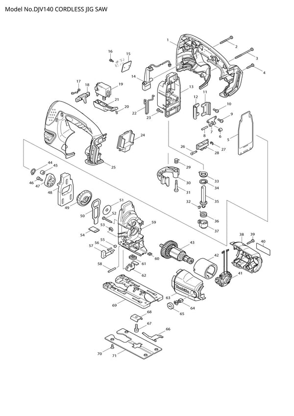 Vue éclatée Makita DJV140 - page 1