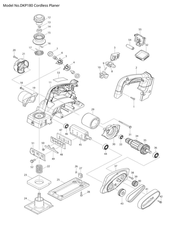 Vue éclatée Makita DKP180 - page 1