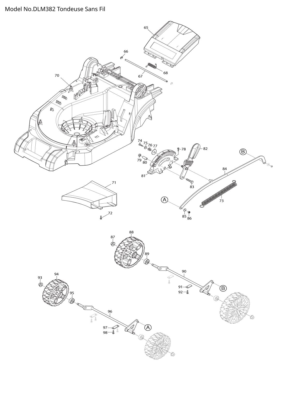 Vue éclatée Makita DLM382 - page 3