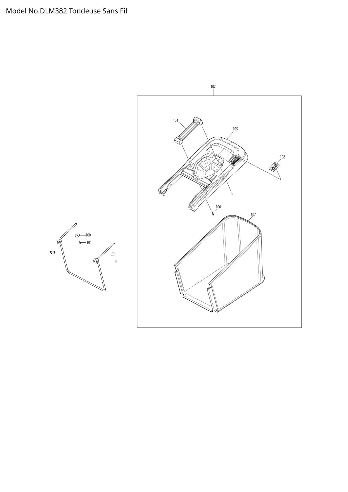 Vue éclatée Makita DLM382 - page 4