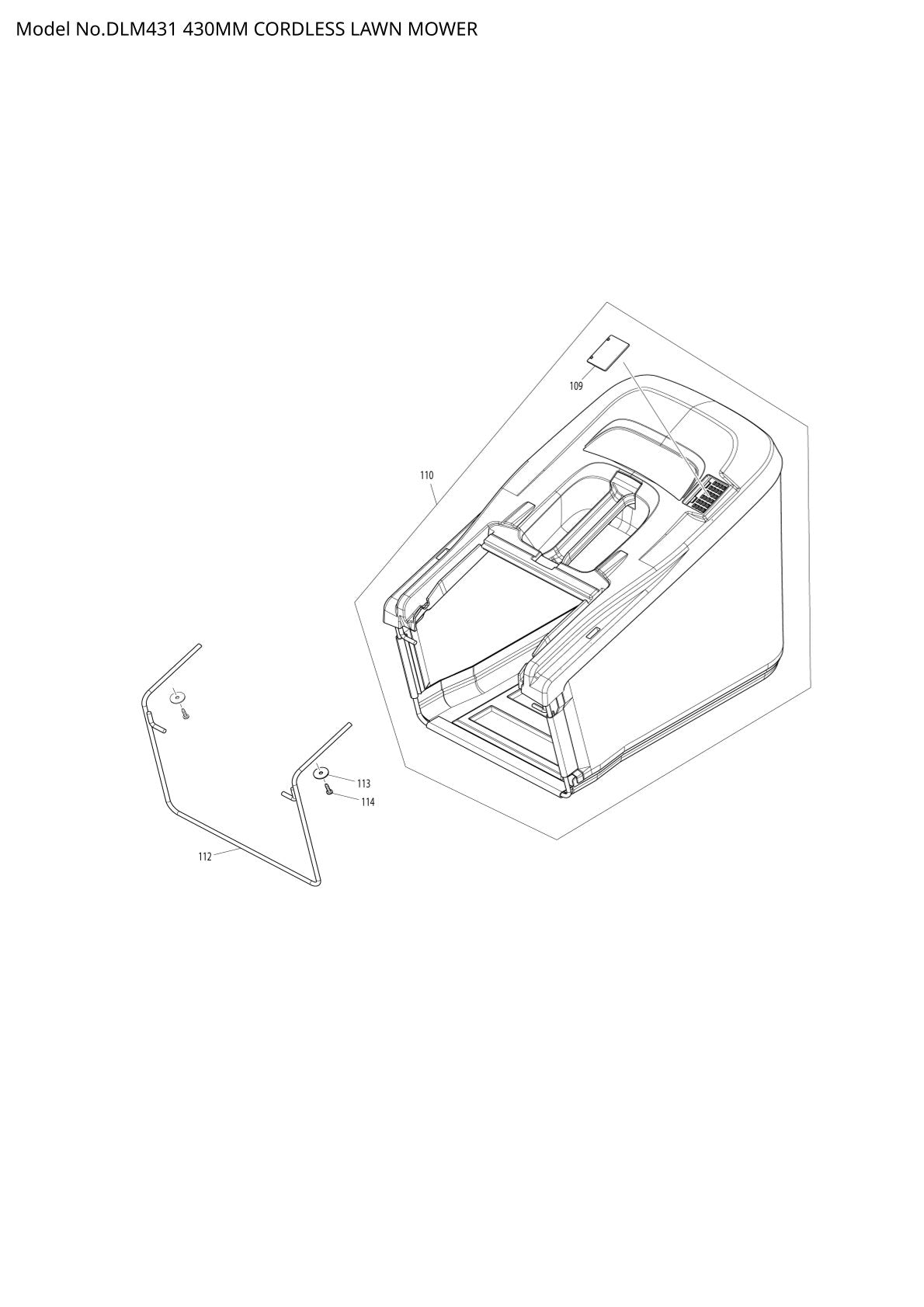 Vue éclatée Makita DLM431 - page 4