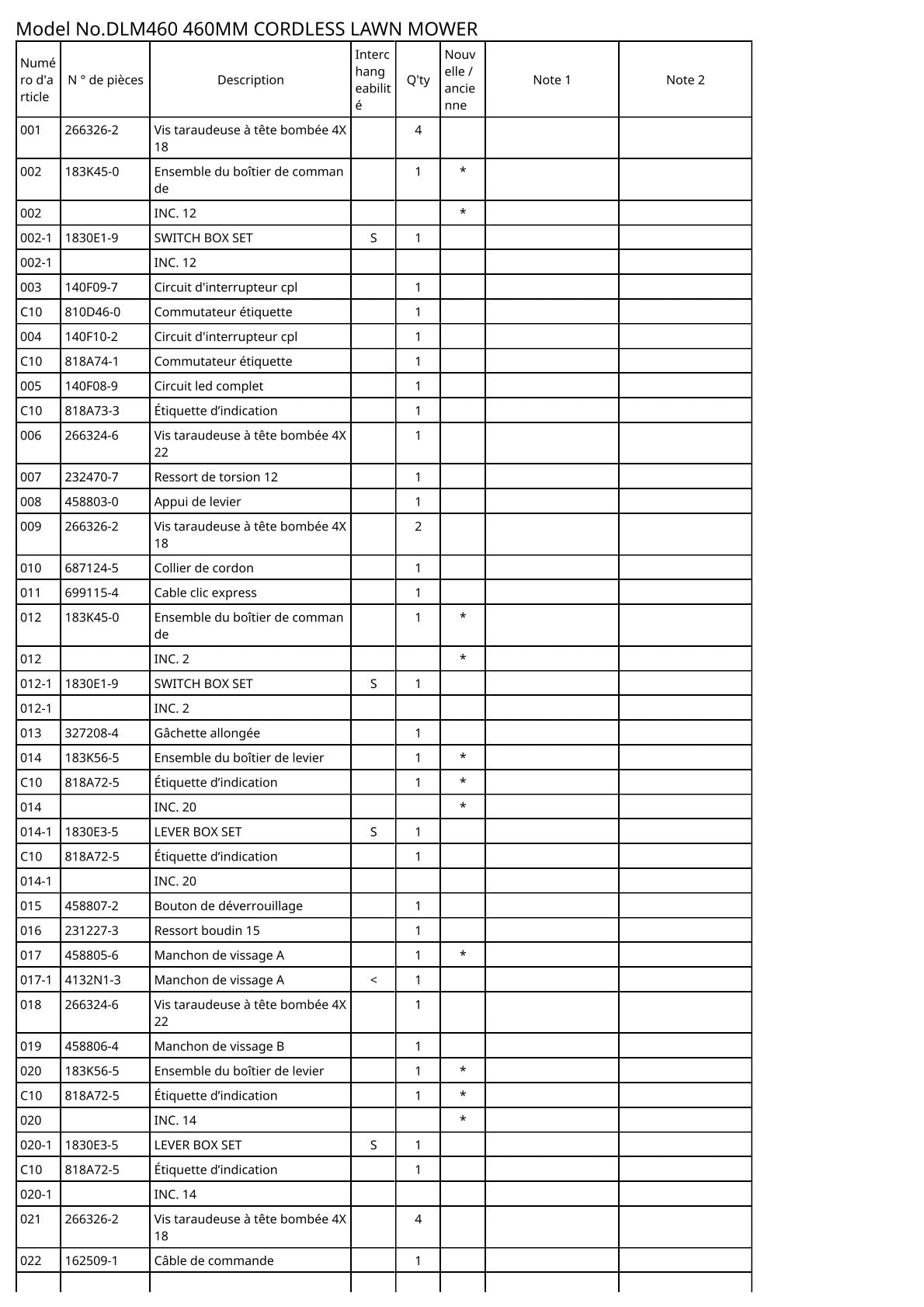 Vue éclatée Makita DLM460 - page 4