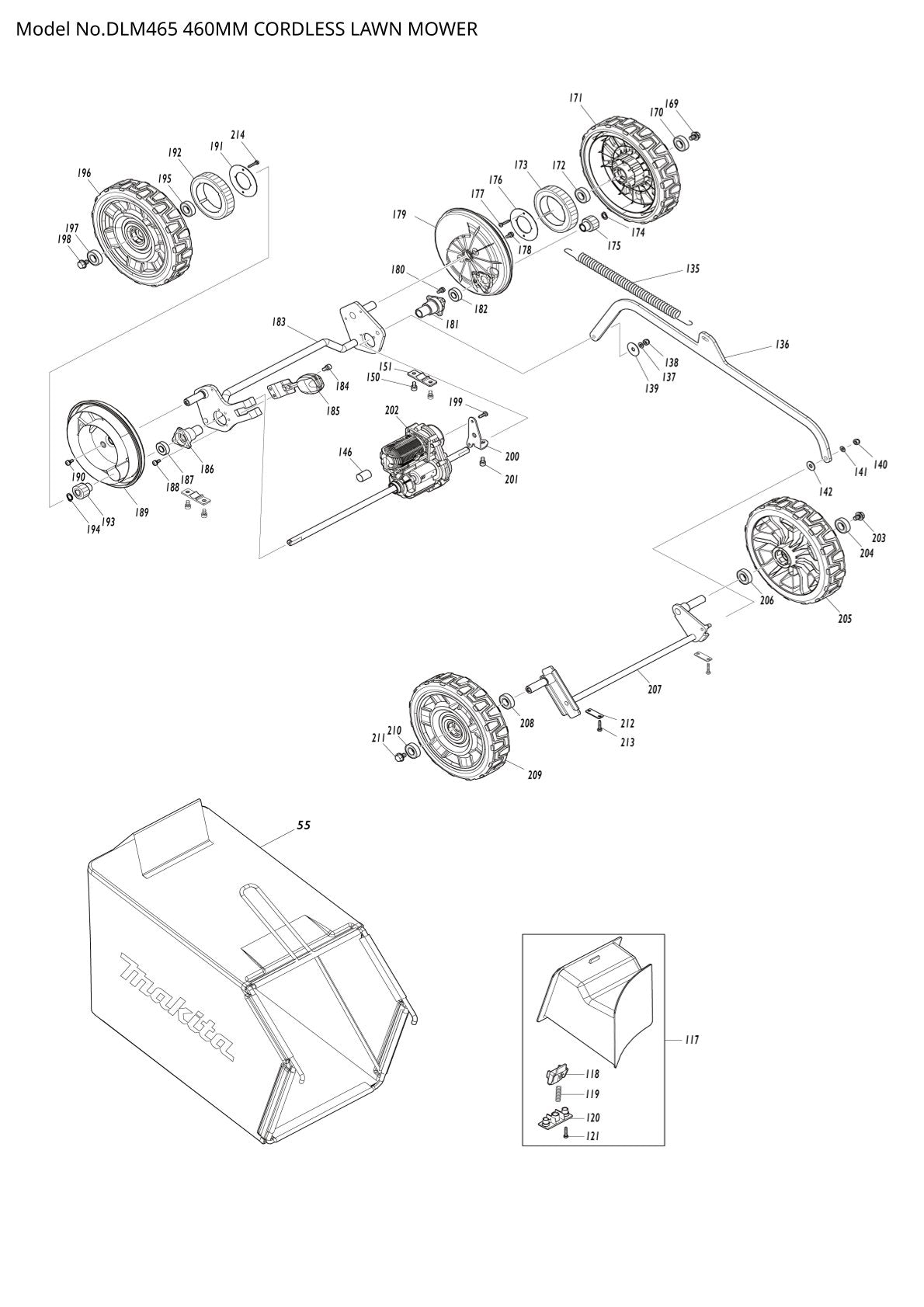 Vue éclatée Makita DLM465 - page 4