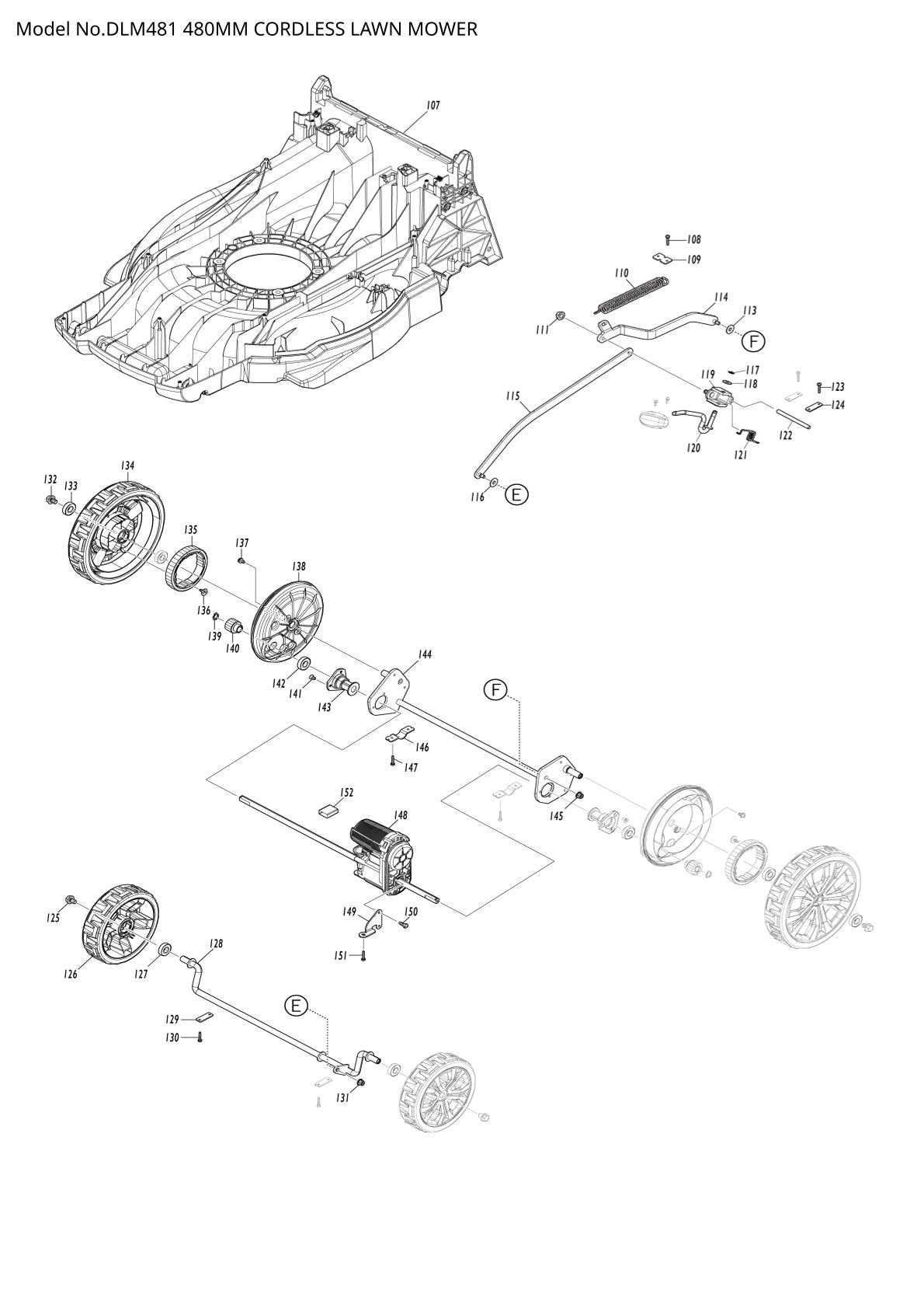 Vue éclatée Makita DLM481 - page 4