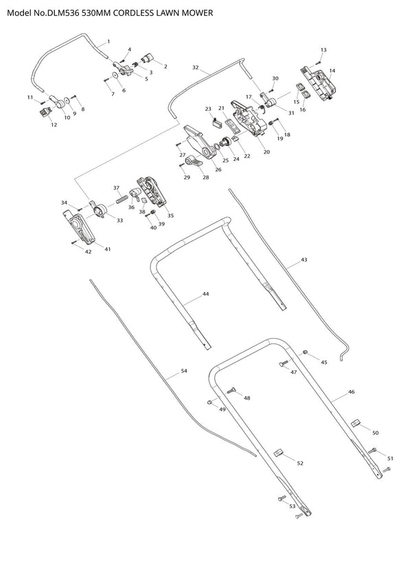 Vue éclatée Makita DLM536 - page 1
