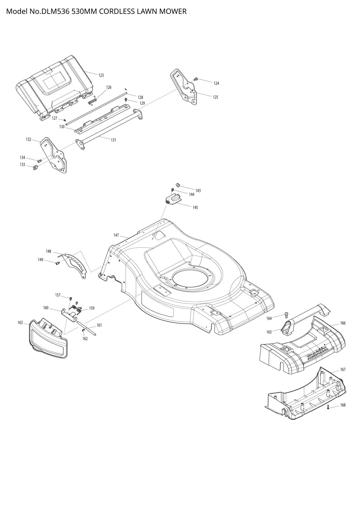 Vue éclatée Makita DLM536 - page 3