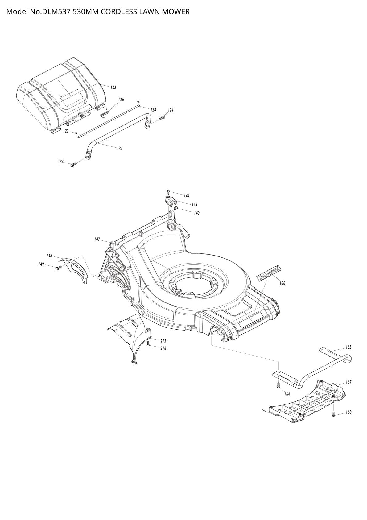 Vue éclatée Makita DLM537 - page 3