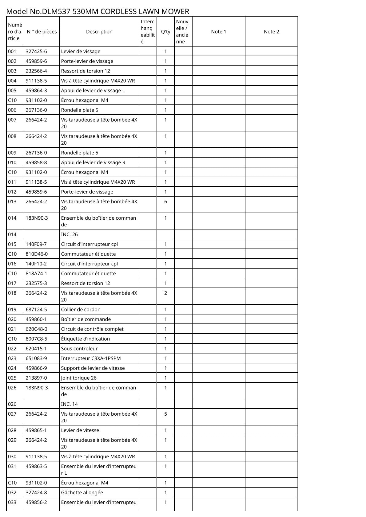 Vue éclatée Makita DLM537 - page 5