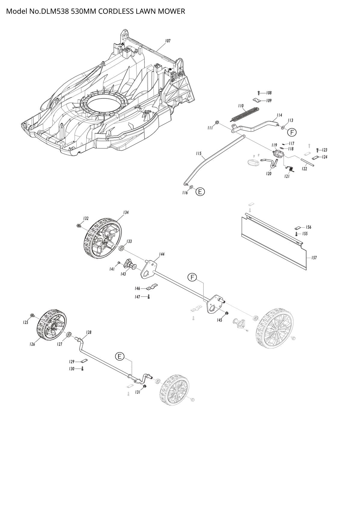 Vue éclatée Makita DLM538 - page 4
