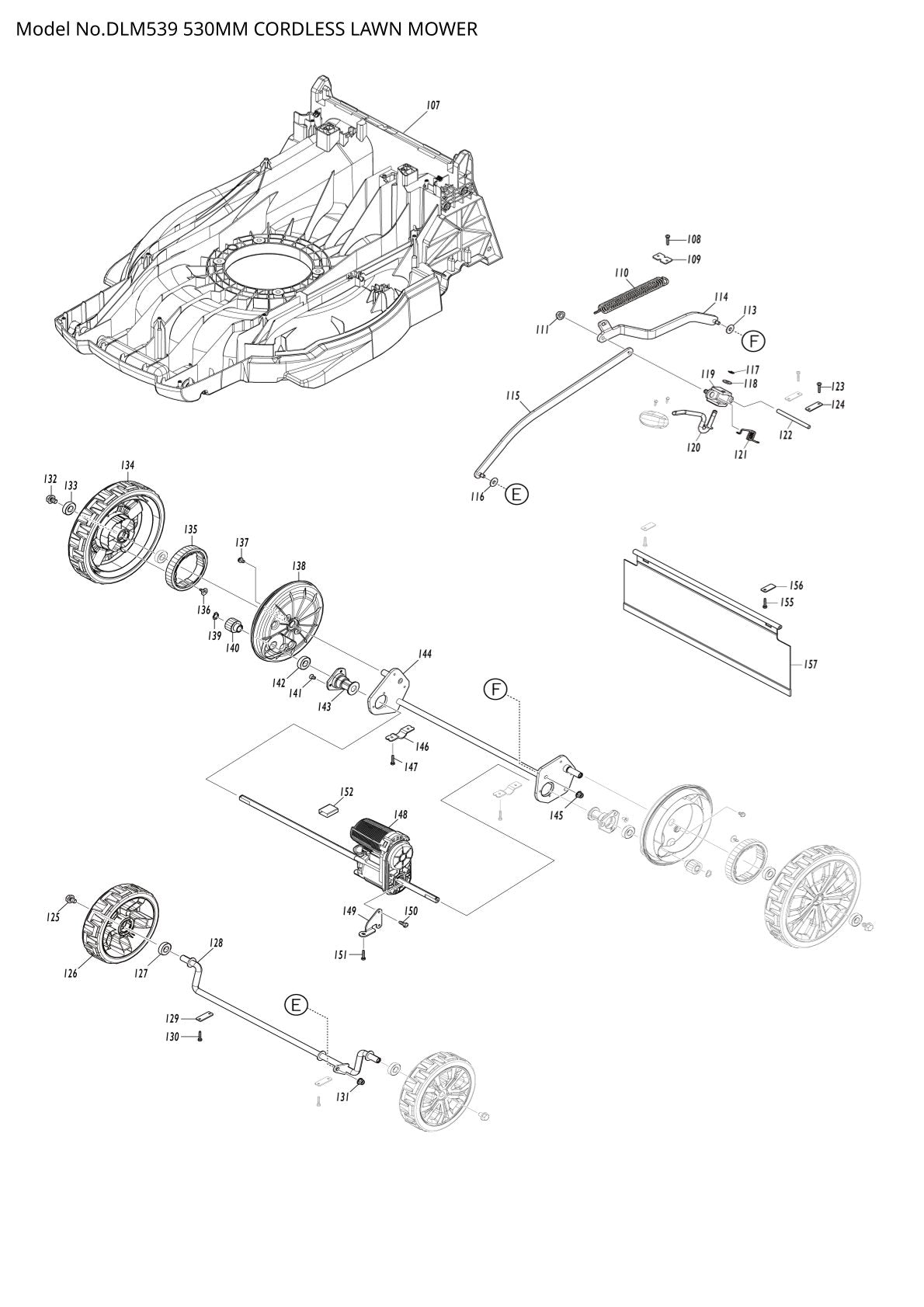 Vue éclatée Makita DLM539 - page 4