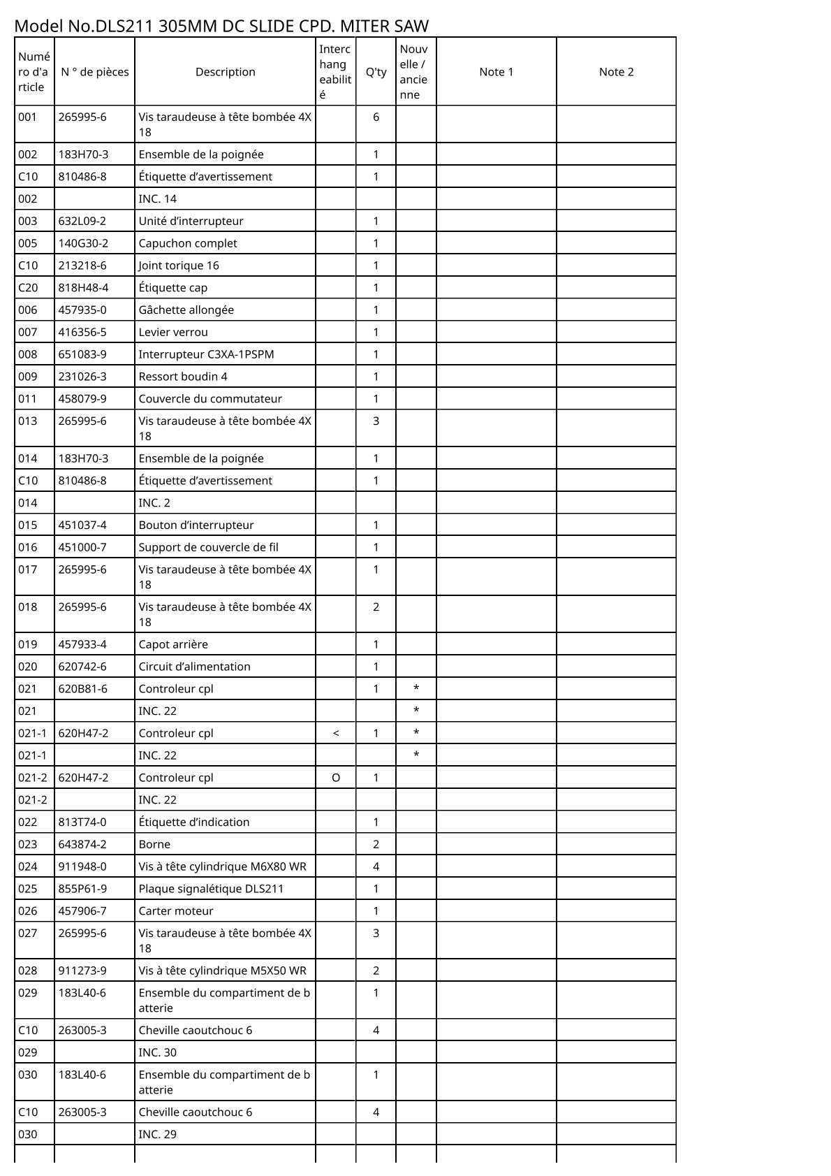 Vue éclatée Makita DLS211 - page 3