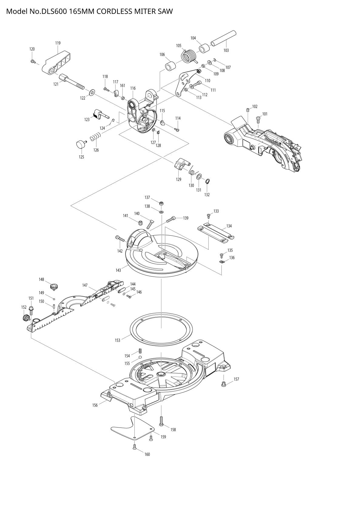 Vue éclatée Makita DLS600 - page 2