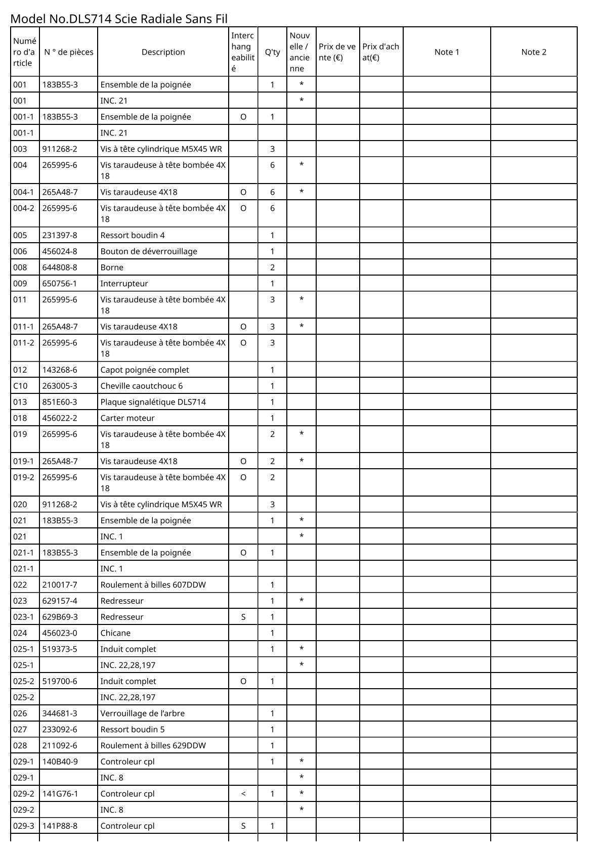 Vue éclatée Makita DLS714 - page 3