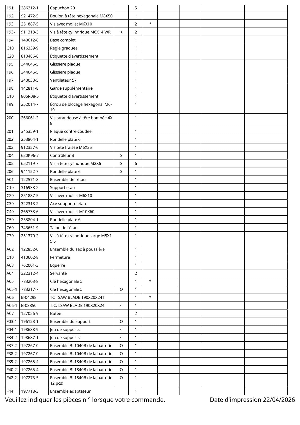 Vue éclatée Makita DLS714 - page 7