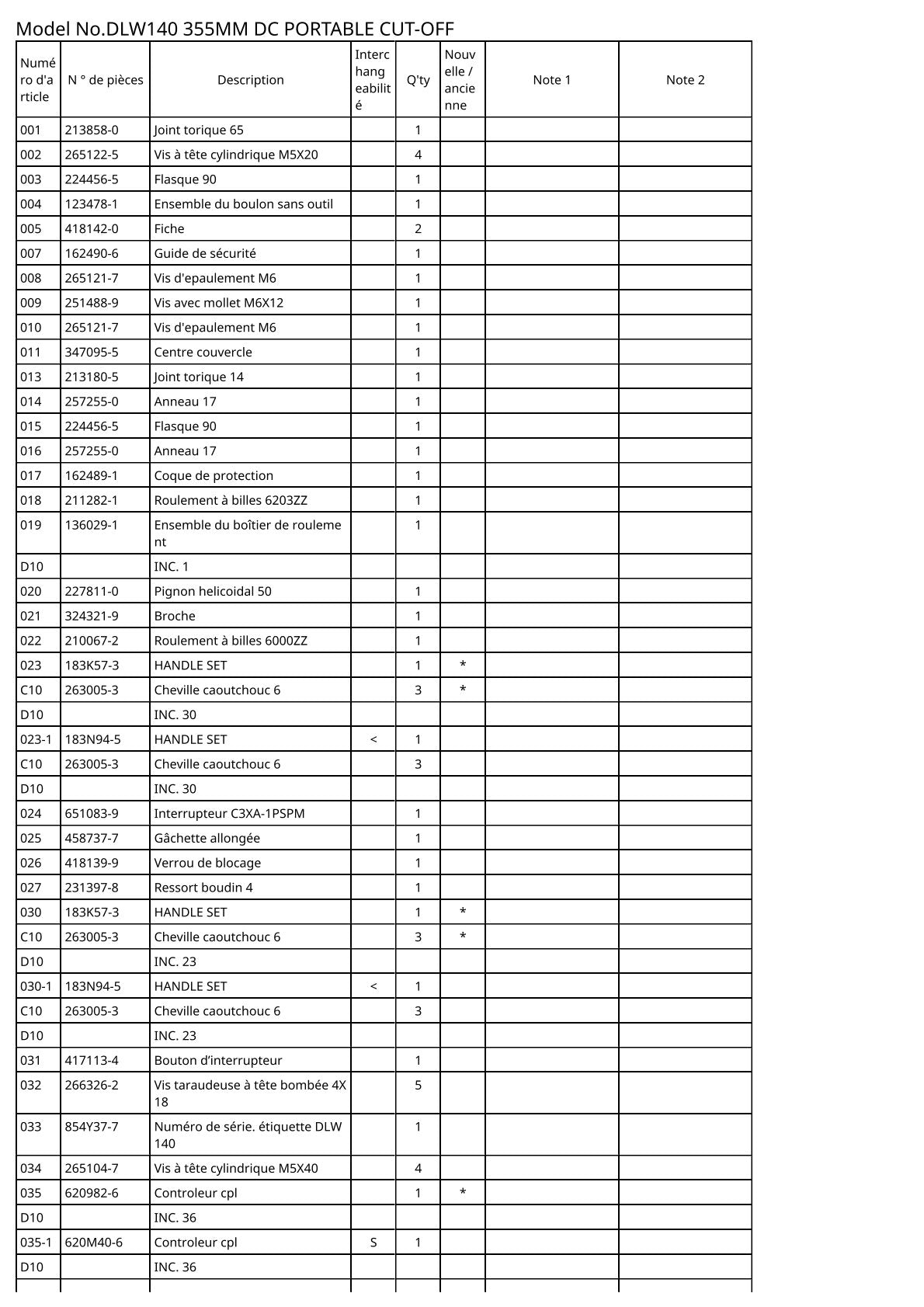 Vue éclatée Makita DLW140 - page 2