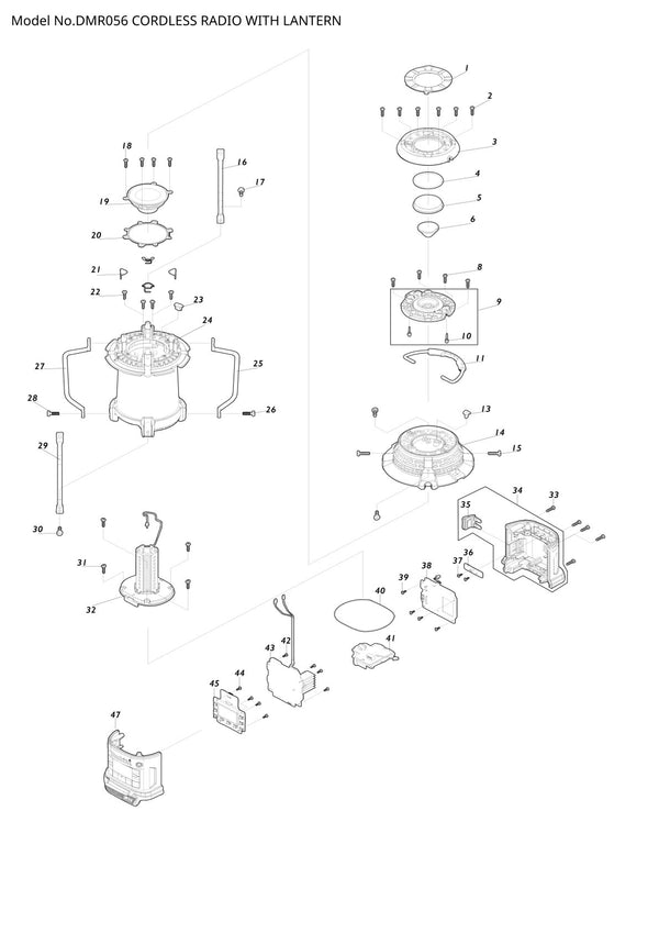 Pièces détachées radio de chantier sans fil Makita DMR056