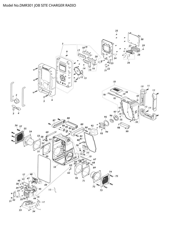 Pièces détachées radio de chantier sans fil Makita DMR301