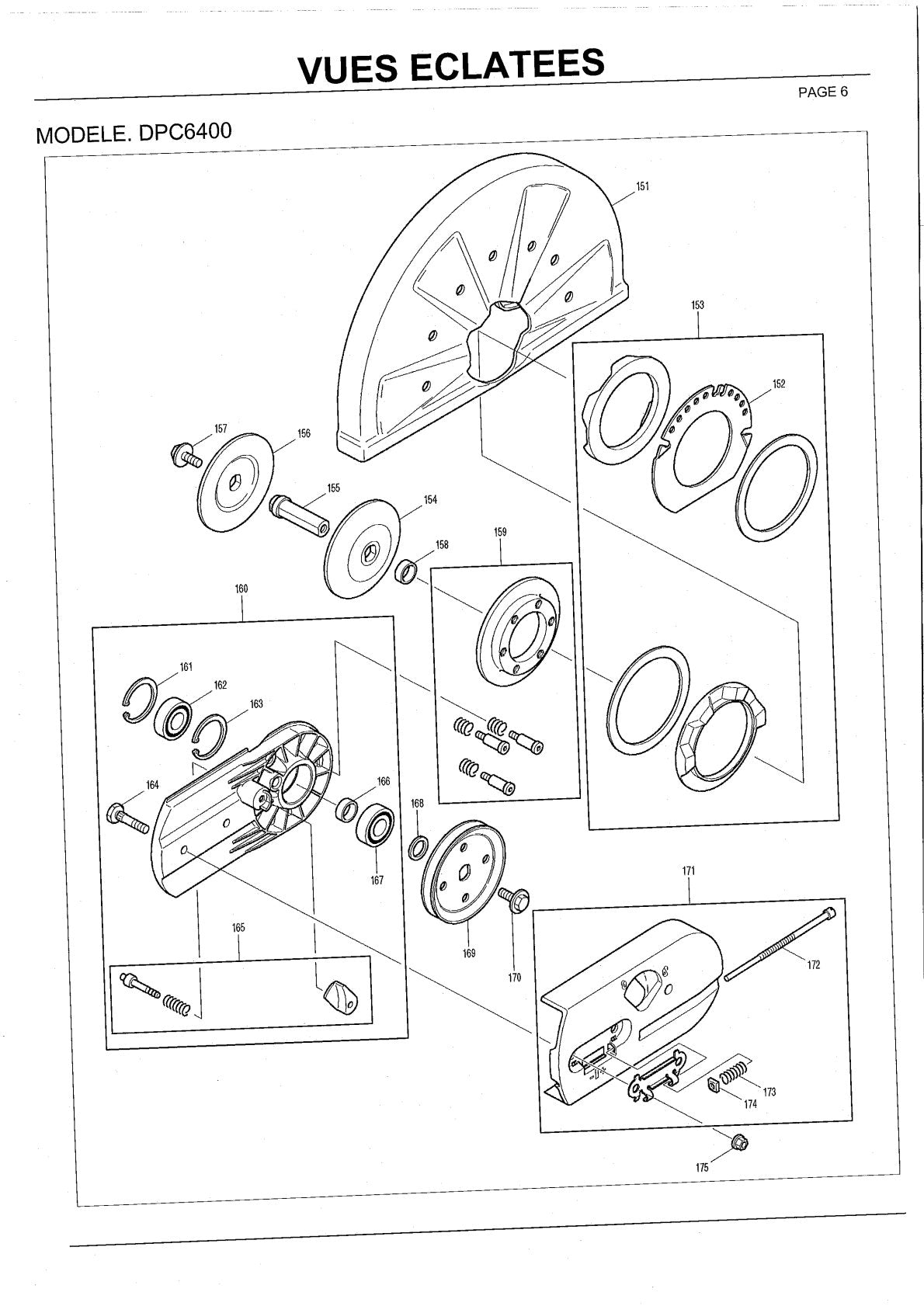 Pièces détachées tronçonneuse thermique Makita DPC6400