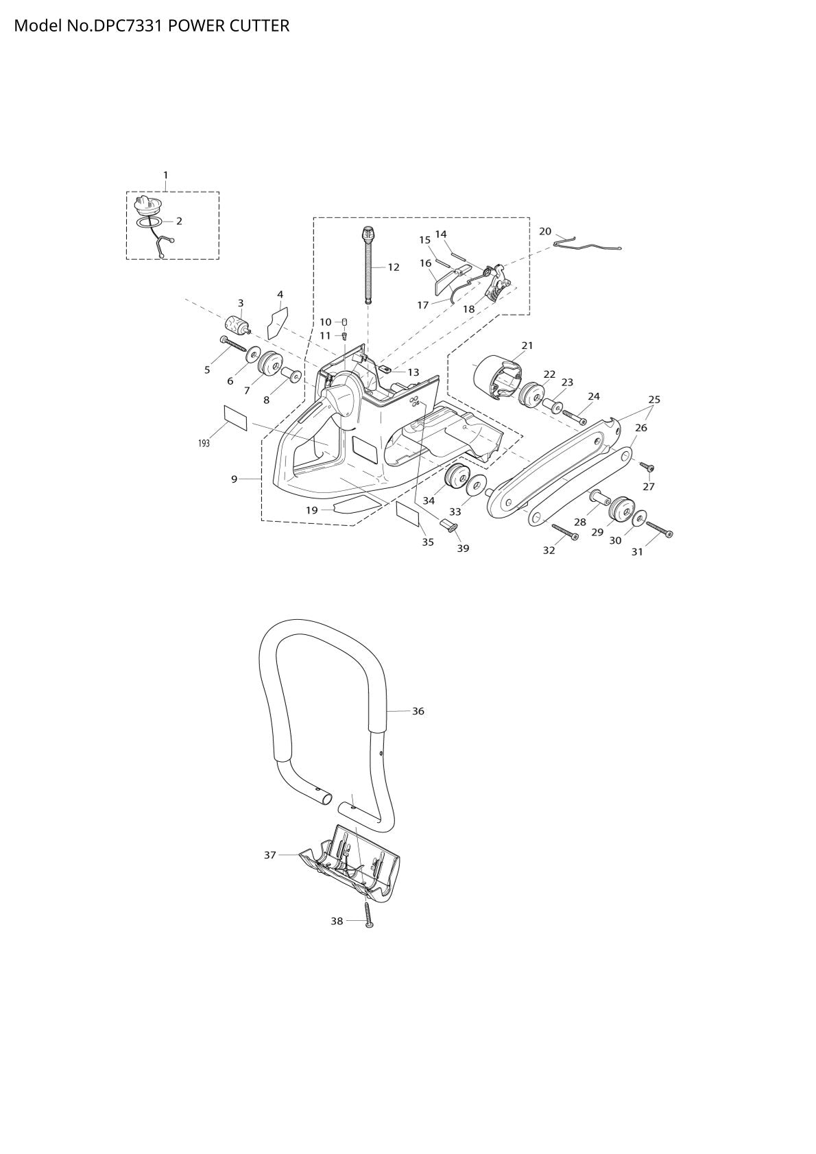 Pièces détachées tronçonneuse thermique Makita DPC7311