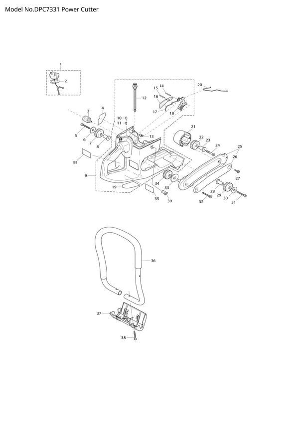 Pièces détachées tronçonneuse thermique Makita DPC7331