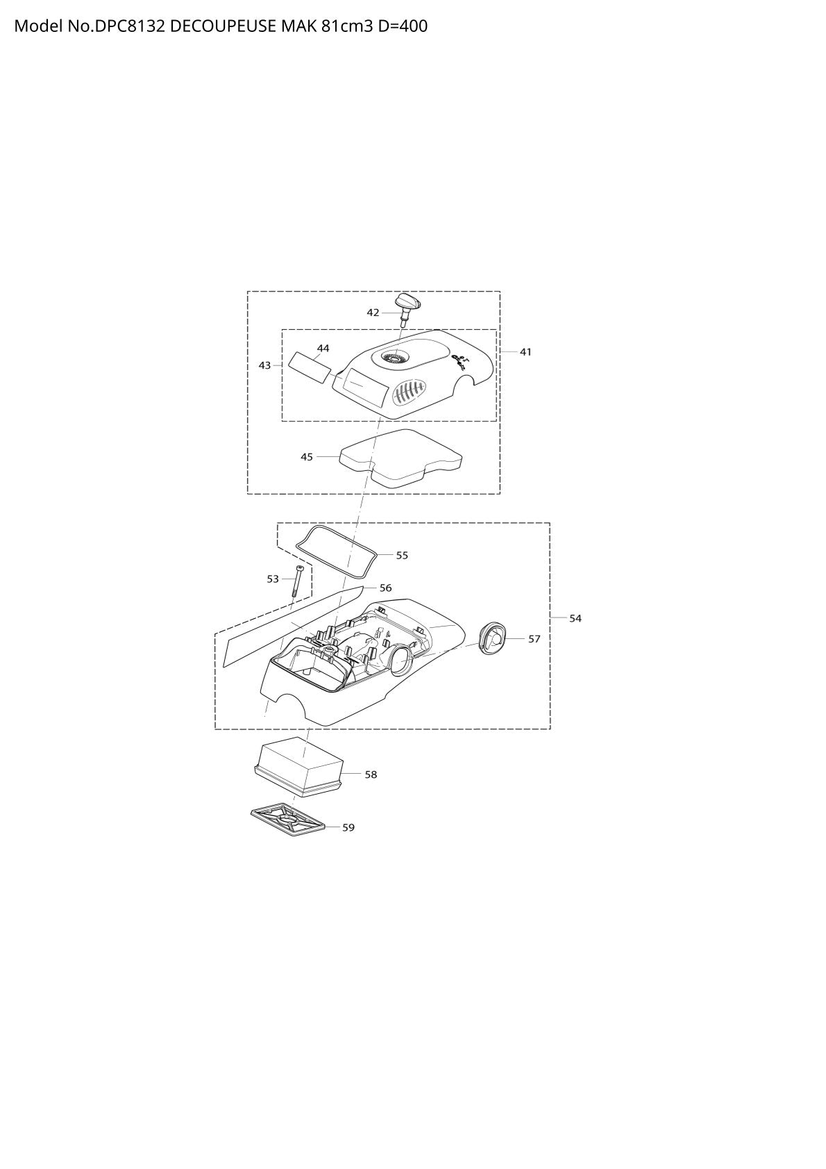 Pièces détachées tronçonneuse thermique Makita DPC8132