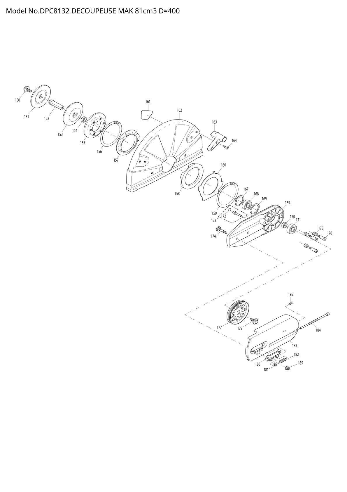 Pièces détachées tronçonneuse thermique Makita DPC8132