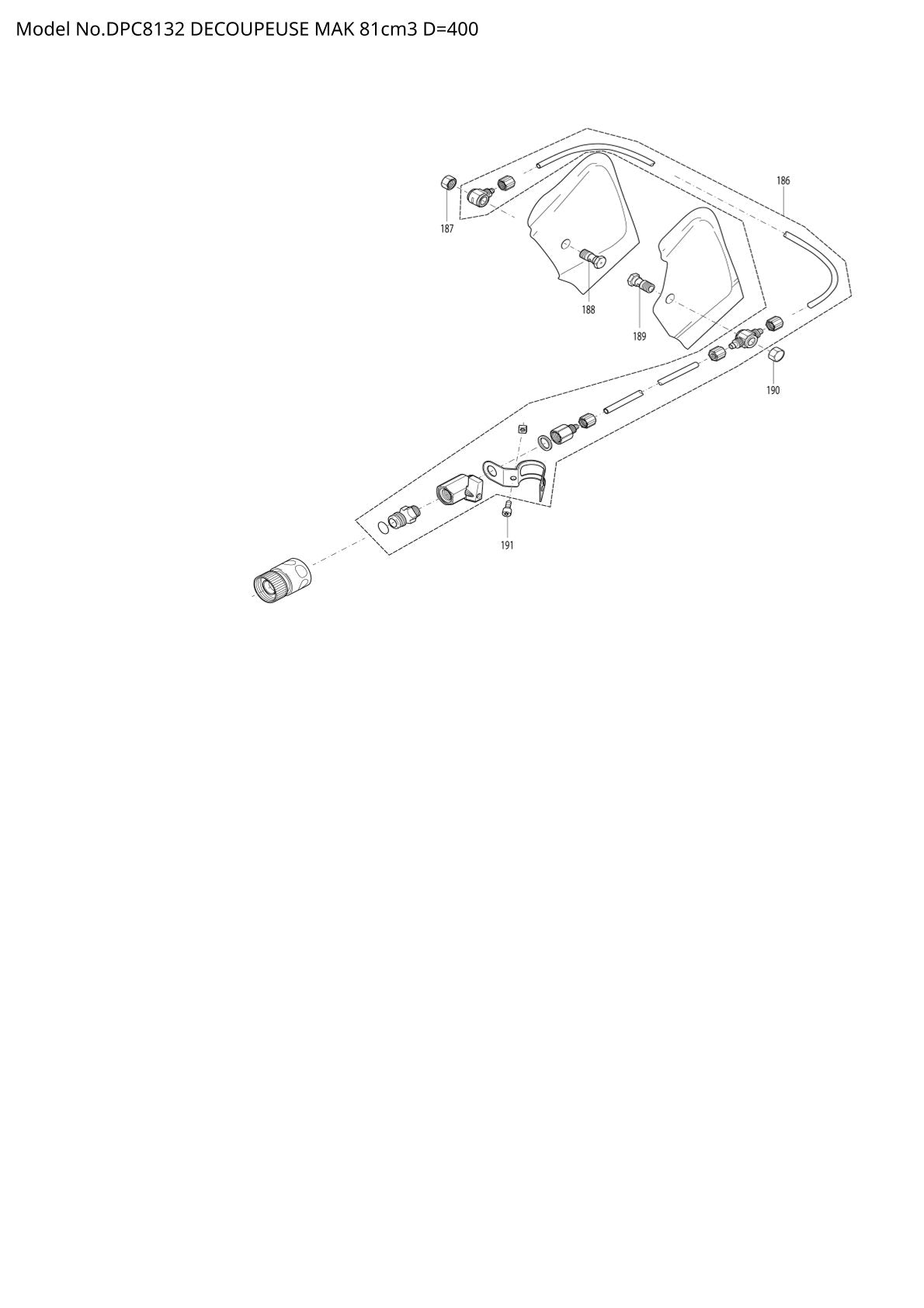 Pièces détachées tronçonneuse thermique Makita DPC8132
