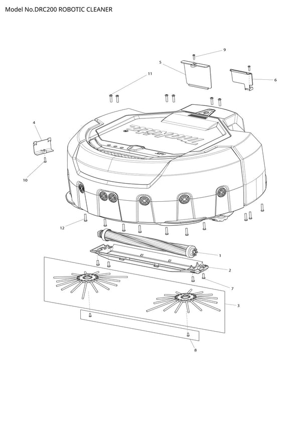 Pièces détachées aspirateur robot Makita DRC200